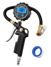 AstroAI front view of digital inflator showing gauge and trigger, clear professional control