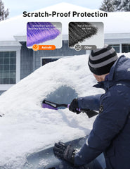 AstroAI rigid ice scraper edge breaking ice for clear visibility
