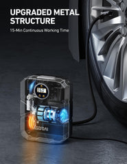 AstroAI S1 air hose connected to valve illustrating secure seal and fast inflation