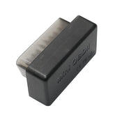 ATOTO AC-4450 front view plugged into OBDII port showing easy install and instant diagnostics