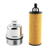 ATRACYPART front view of oil filter and aluminum cap showing durable finish