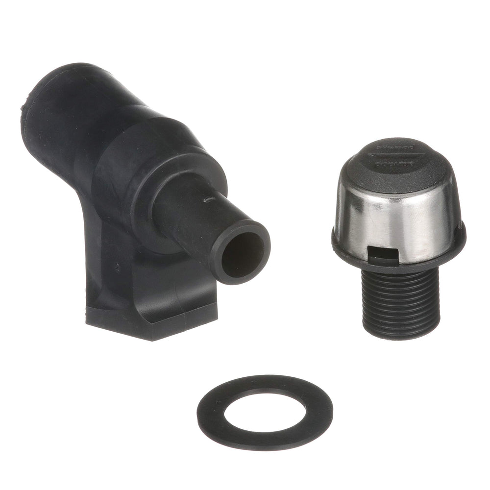 attwood composite 90-degree P-trap vent front profile showing mounting and splash protection benefit