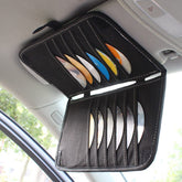 Aturmon front folded visor organizer showing compact storage benefit