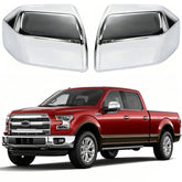 AUCERAMIC front view chrome mirror covers showing polished finish and fit benefit