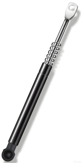 AUCLIDIS front view of 7.5 inch gas strut showing overall shape and finish, clear OEM match