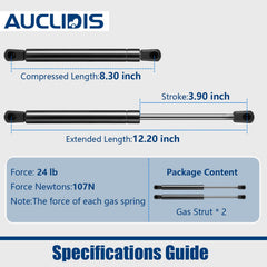 AUCLIDIS strut installed on camper shell hatch demonstrating smooth lift benefit