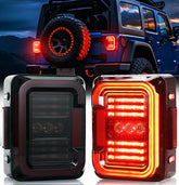 AUDEXEN tail light front view showing smoked C-shape and modern styling benefit