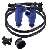 AULINK front view of fuel injector harness set showing connectors and protective sheathing for reliable replacement