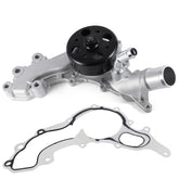 AULINK water pump front view showing flange and pulley mounting for precise fit
