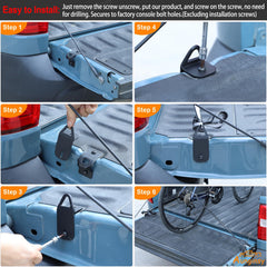 Aunginsy cleat being used with a ratchet strap to secure cargo safely