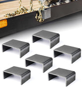 Aupar front view of stake pockets showing durable steel construction and mounting slots benefits rust resistance
