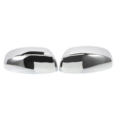AUROLYNNE front view of both chrome mirror caps showing polished finish and fit benefit