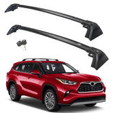 Autekcomma front-profile crossbars installed on Highlander showing secure fit and style