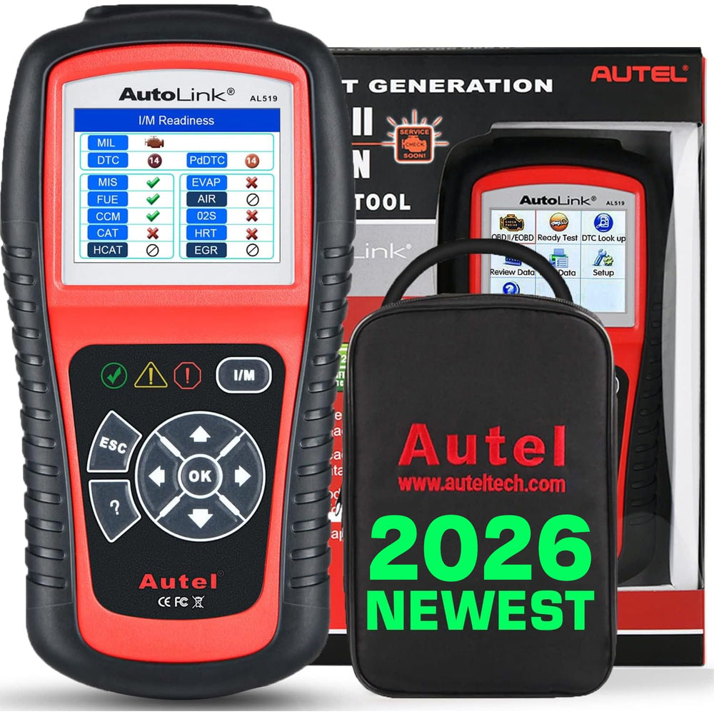 Autel AL519 front panel showing ports and buttons for quick diagnostics
