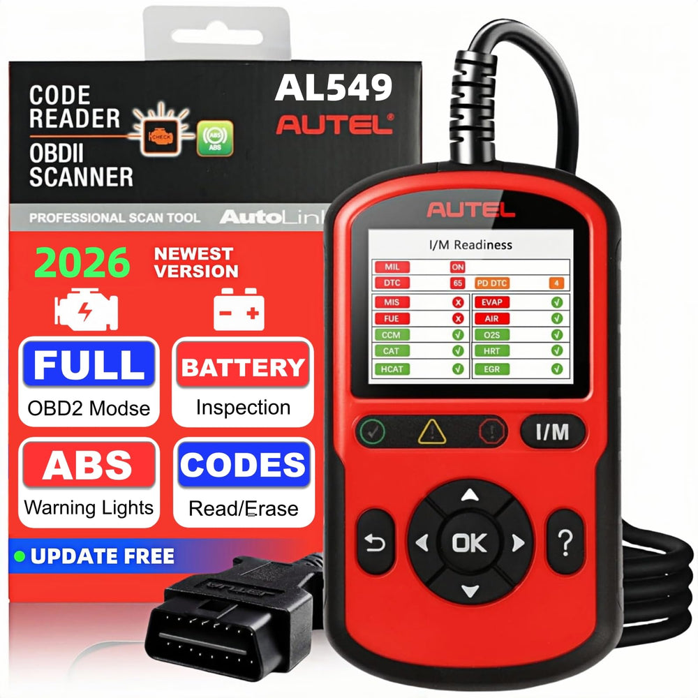 Autel AL549 front view showing buttons and durable casing, easy handling