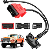 Autel front connector showing 16-pin male for reliable vehicle connection