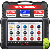 Autel MK808Z front tablet display showing diagnostics, faster troubleshooting