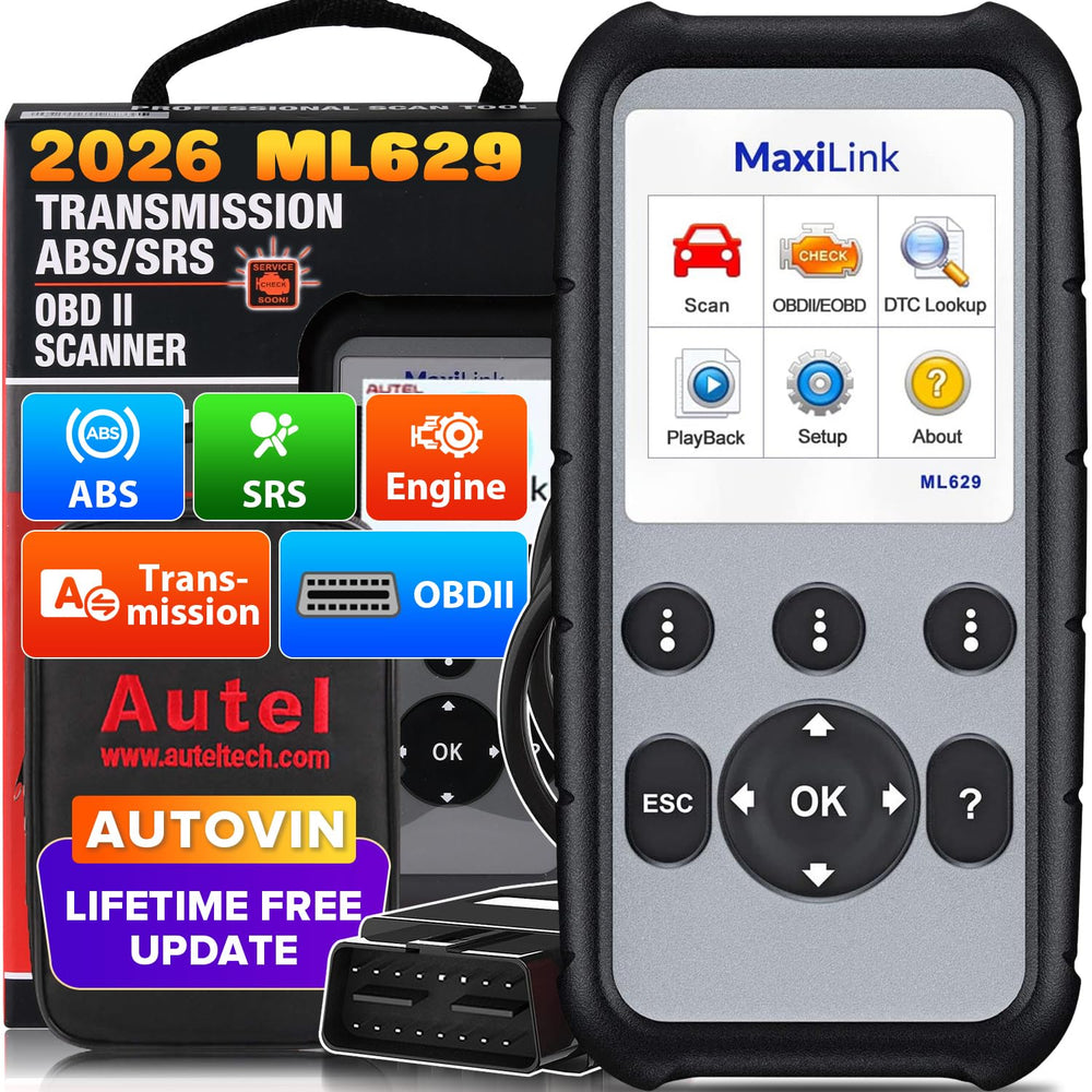 Autel ML629 front display showing diagnostics and quick identification benefit