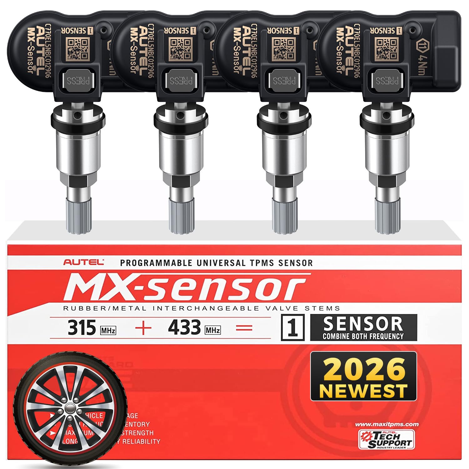 Autel front packaging showing MX-Sensor set and benefits