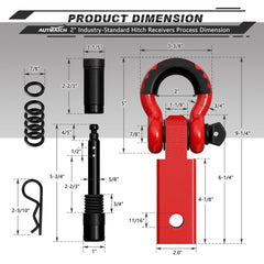 AUTMATCH D-ring shackle with isolator close-up protecting bumper and reducing rattle