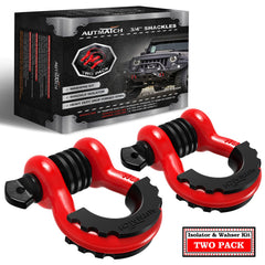AUTMATCH front view of two D ring shackles showing robust construction and secure packaging