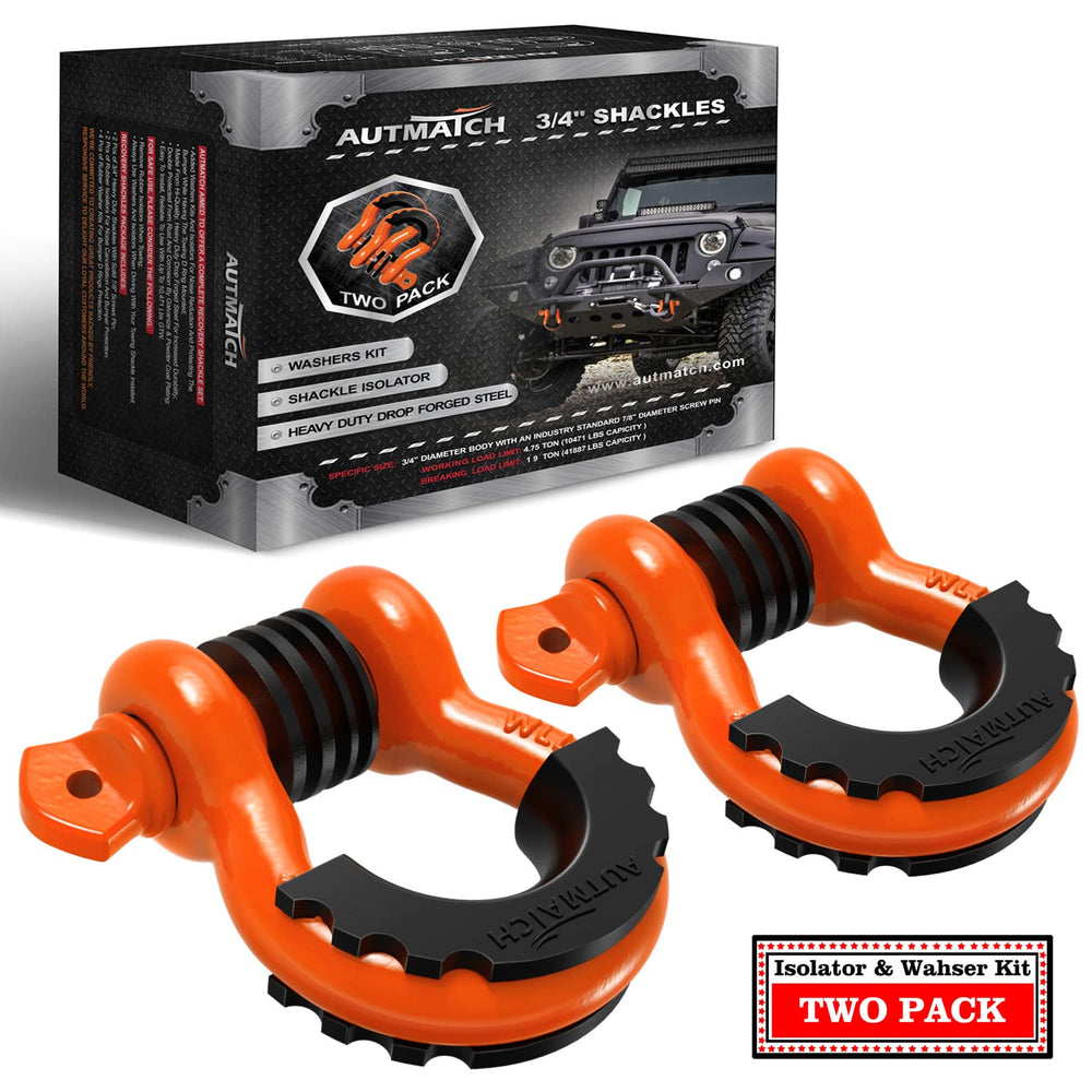 AUTMATCH D ring shackles front view showing sturdy bow and reliable connection