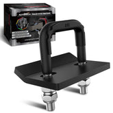 AUTMATCH front view of anti-rattle clamp showing durable finish and shape, improves hitch stability
