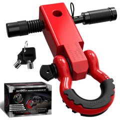AUTMATCH front view of shackle hitch receiver showing sturdy build and secure fit