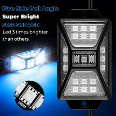 Auto Buero pod close-up of five‑sided lens highlighting even 360° light spread