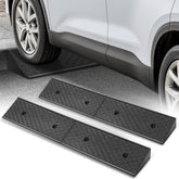 Auto Dynasty front view of two rubber curb ramps showing durable profile and safe transition