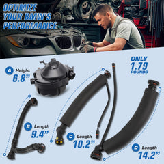 Auto Parts Prodigy oil separator assembly image showing oil catch and return routing advantage