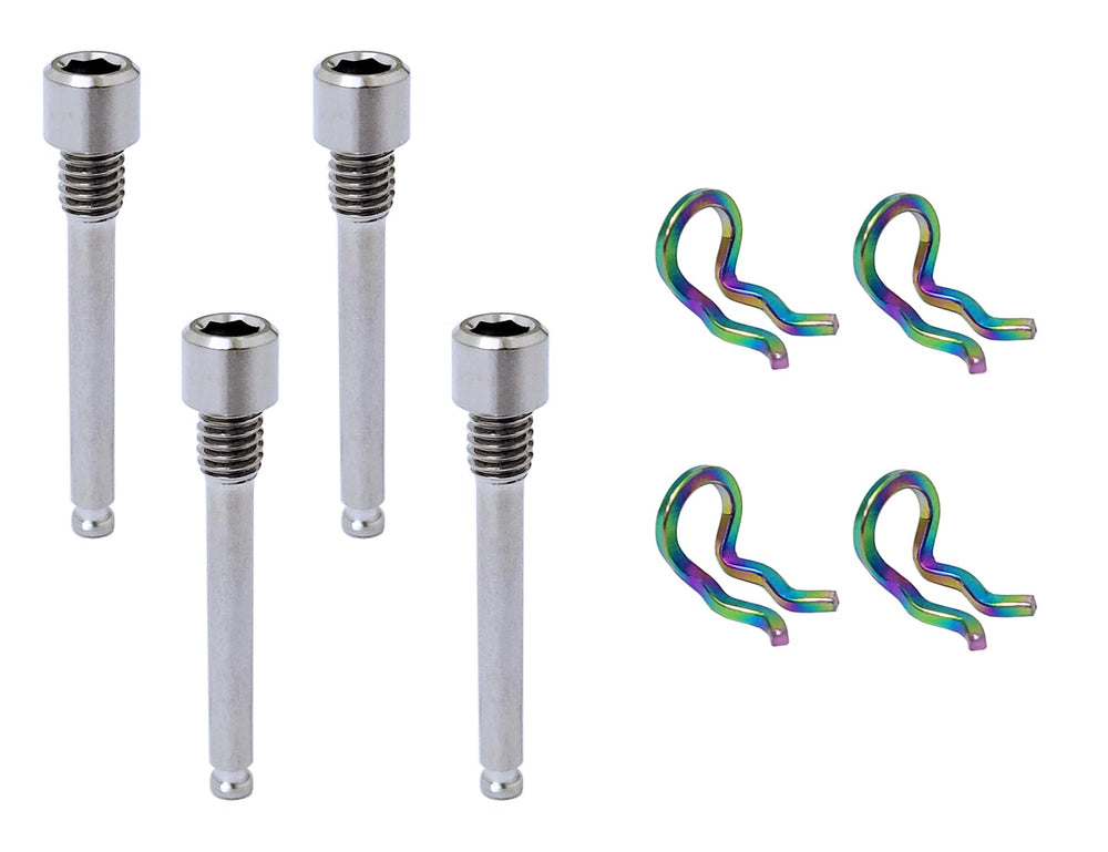 Auto-plaza front view of four sets of titanium bolts showing contents and benefit of complete replacement hardware