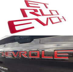 AUTO SAFETY front emblem pack showing included red letters and layout for easy install