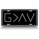 Autobase front view black embossed plate shows bold G>^V design and clear identity