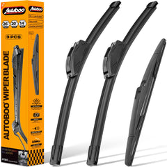 AUTOBOO front packaging showing 26, 20, 14 inch blades and complete set benefit