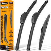 AUTOBOO front wiper blade mounted showing clean sweep benefit
