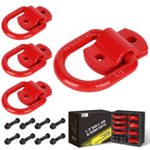 AUTOBOTS front view of red D-ring anchor showing sturdy loop and finish, improves cargo security