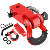 AUTOBOTS front view of red 2-inch hitch receiver showing solid construction and visibility