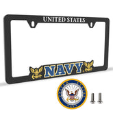 AUTOBOXCLUB front view of license plate frame showing official emblem and finish