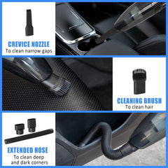 AUTODECO handheld vacuum close-up highlighting powerful motor and nozzle benefit