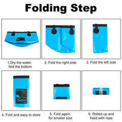 AUTODECO rolled bucket inside backpack illustrating easy storage and lightweight carry