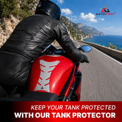 Autodomy protector applied on motorcycle tank showcasing maintained finish