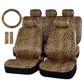 AUTOFAN front seat cover showing cheetah print and fitted protection