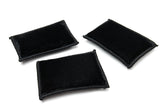 Autofiber Scrub Ninja Max three-pack front view showing mitt shape and black color for easy storage