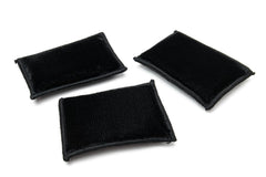 Autofiber Scrub Ninja Max three-pack front view showing mitt shape and black color for easy storage