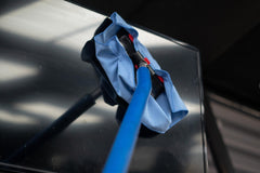 Autofiber quick-release towel plugs holding a microfiber cloth securely