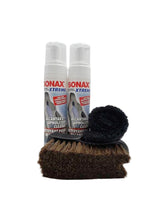 Autogeek SONAX bundle front packaging showing bottles, brush, towel for complete cleaning