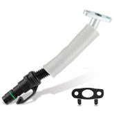 AUTOKAY turbo oil return pipe front view showing full shape and fit, ensures proper oil flow