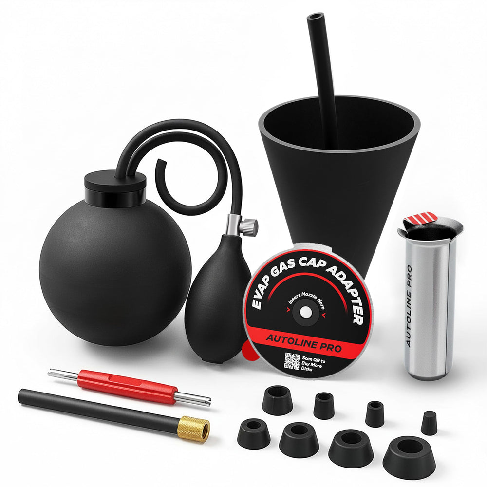 AutoLine Pro kit front view showing all included adapters for quick identification and benefits