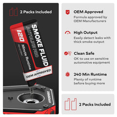 AutoLine Pro HyperSmoke producing dense smoke during leak test to reveal leaks quickly
